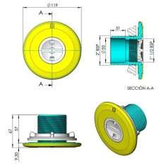 Alternative view of Boquilla de aspiración para piscina prefabricada AstralPool