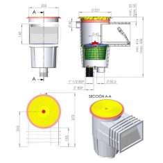 Alternative view of Skimmer boca standard hormigón tapa circular AstralPool